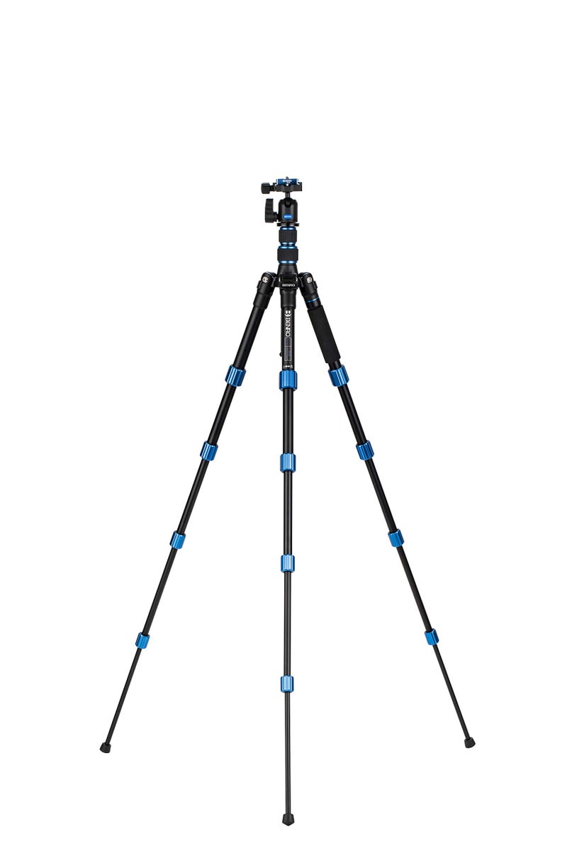 Benro Slim Travel Aluminum Tripod Kit â€“ Lightweight 5-Section Tripod with N00 Ball Head, Arca-Swiss Plate, Reverse Folding Legs & Carrying Case for DSLR, Mirrorless & Smartphone Cameras (FSL09AN00) - Image 2
